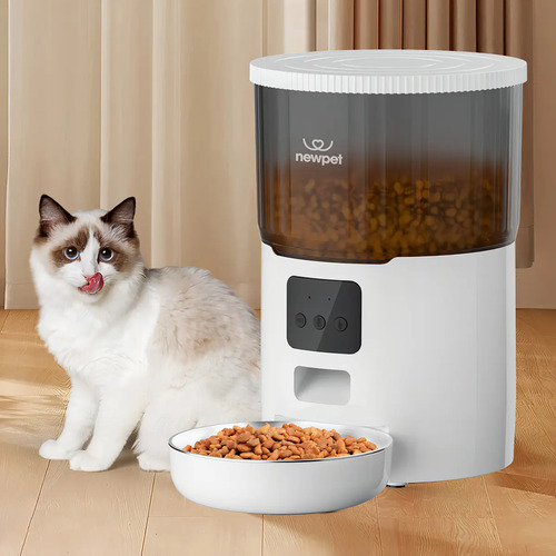 Comedouro Automático New Pet 4L com Gravação de Voz para Cães e Gatos