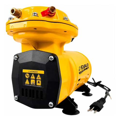 Compressor Ar Direto 1/2hp 350w 40 Psi Com Kit Bivolt Evald Amarelo
