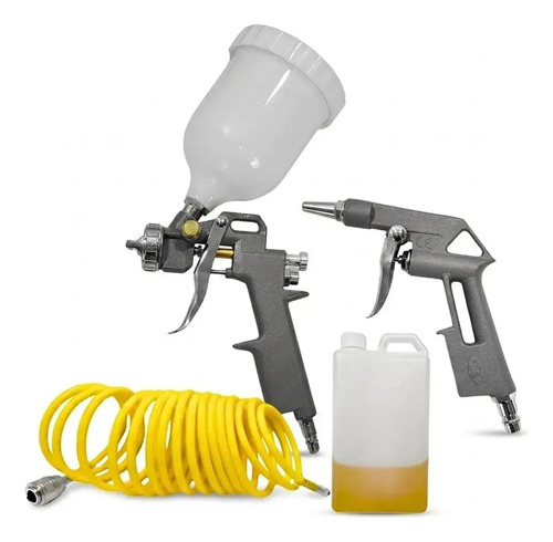 Compressor De Ar 2,5hp 8 Pés 22l Lubrificado Com Kit Tekna Amarelo 60 Hz Monofásica