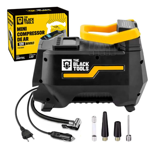 Compressor de ar eletrico portatil 120w encher pneu carro mo