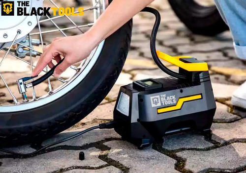 Compressor De Ar Elétrico Portátil 120w Encher Pneu Carro Moto Bicicleta Tcm100 The Black Tools