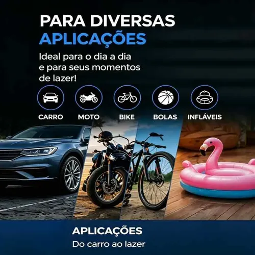 Compressor De Ar Portátil Auxiliar Partida Digital 4 Em 1
