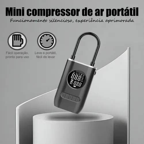 Compressor De Ar Portátil Digital Inflador Pneu Carro Moto