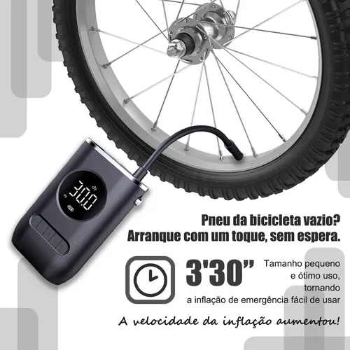Compressor De Ar Portátil Digital Inflador Pneu Carro Moto