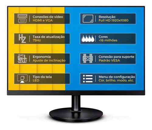 Computador Completo 2Eletro Top Intel Core i5, 8GB RAM, SSD 256GB, Bivolt, Monitor 21.5" Full HD - CD2E-0119TO
