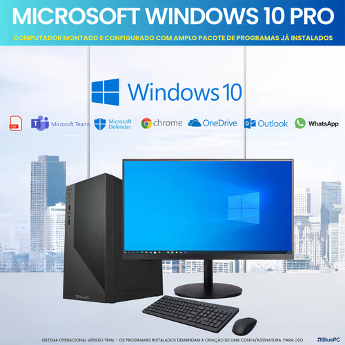 Computador Completo BluePC Office Intel Core i5 4570 (4ª Geração), 16GB RAM, 240GB SSD, Monitor 20" 75hz HDMI, Windows 10 Pro - CDF-099OF