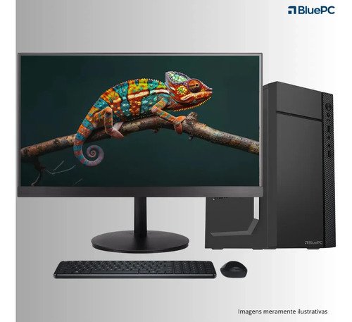 Computador Completo Flash, Intel Core i5 3470, RAM 8GB, SSD 256GB, Bivolt, Preto, Monitor 20" LED HDMI, Windows 10 Pro - BluePC DOE-0140FL