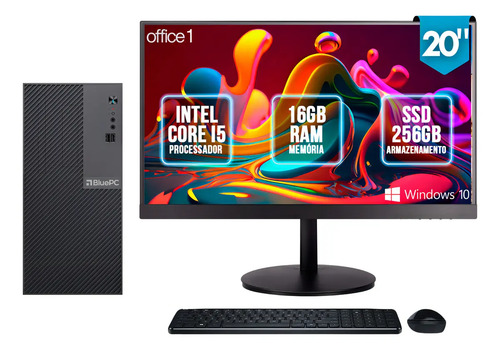 Computador completo intel core i5 16gb ram ssd 256gb monitor