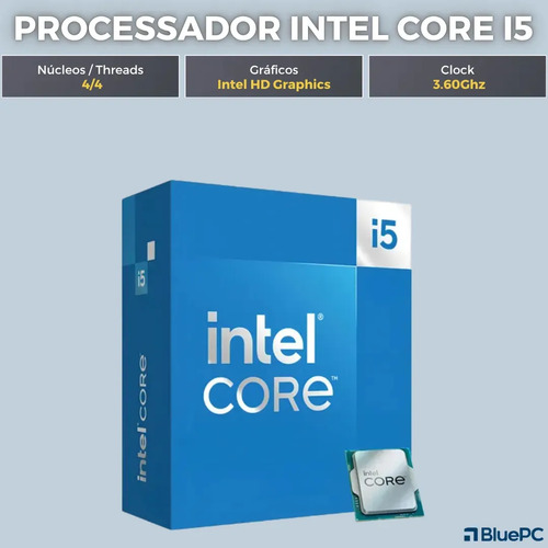 Computador Completo Top Intel Core i5 4570, 8GB RAM, SSD 256GB, Bivolt, Monitor 20" LED 75hz, Preto - BluePC CD2E-0110TO