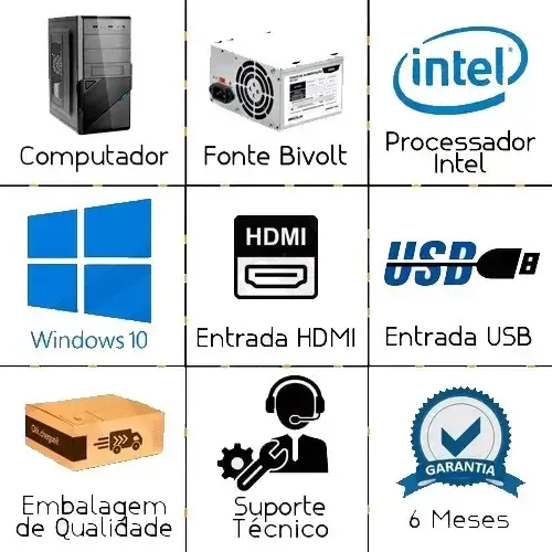 Computador Core I5 7500 Ddr4 16gb Ssd 480gb 350w Monitor 20