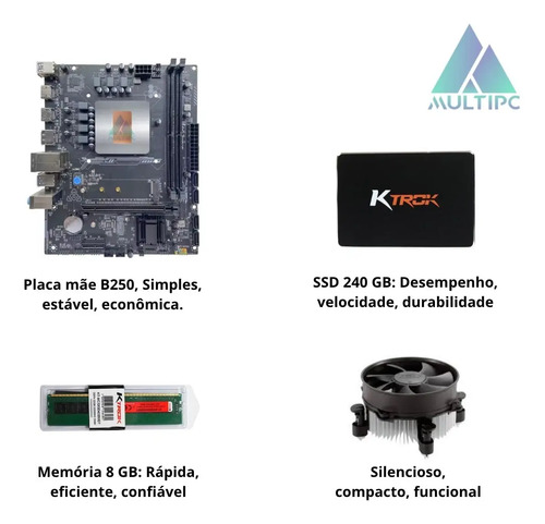 Computador Multipc I3 8ª Geração 8gb Ram Ssd 240gb Win11 Pro