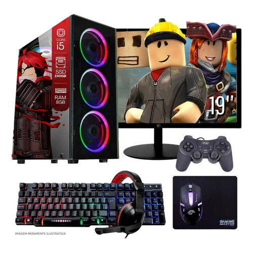 Computador pc gamer completo tob intel core i5 ssd 240gb 8gb
