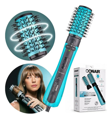 CONAIR Escova Secadora Rotativa Hyaluronic Giratória Alisadora