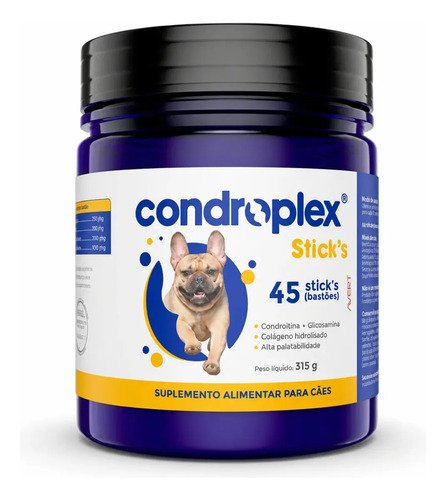Condroplex sticks suplemento para caes 45 unidades avert