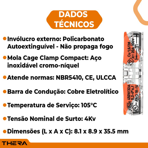 Conector Wago 221-2411 0,14-4mm2 32a Emenda De Fios Em Linha