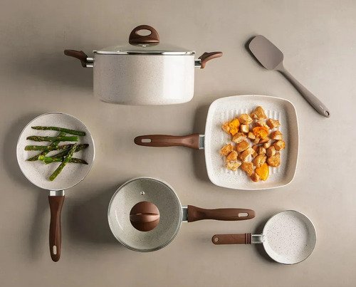 Conj de Panelas 8 Peças Ceramic Life Smart Plus Vanilla - Brinox