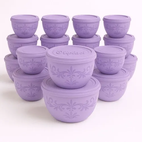 Conjunto 10 potes bowl personalizado 1l oliplast