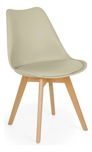 Conjunto 2 Cadeiras Eames Wood Leda Design Cor Nude Magazine Decor