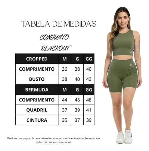 Conjunto Bermuda Feminino Academia Blackout Zero Transparenc