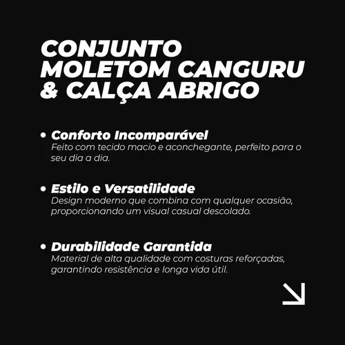 Conjunto Calça E Blusa De Moletom Liso Masculino Unissex