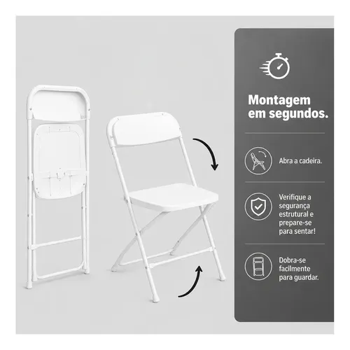 Conjunto De 4 Cadeiras Dobráveis De Metal Resistentes