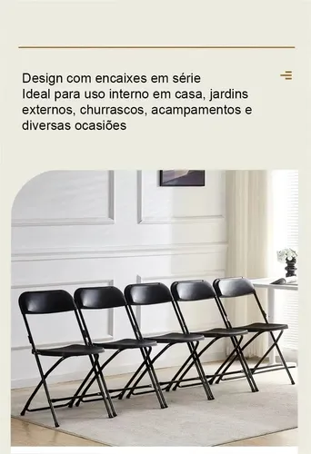 Conjunto De 4 Cadeiras Dobráveis De Metal Resistentes