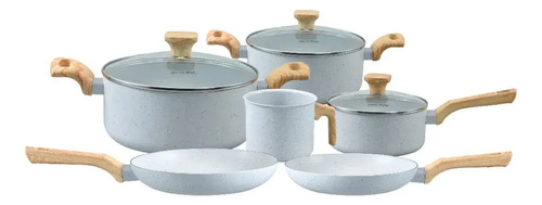 Conjunto de 6 panelas ceramica pratic cook inducao kit antia