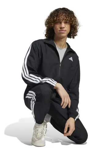 Conjunto De Agasalho Masculino Woven 3 Listras Adidas