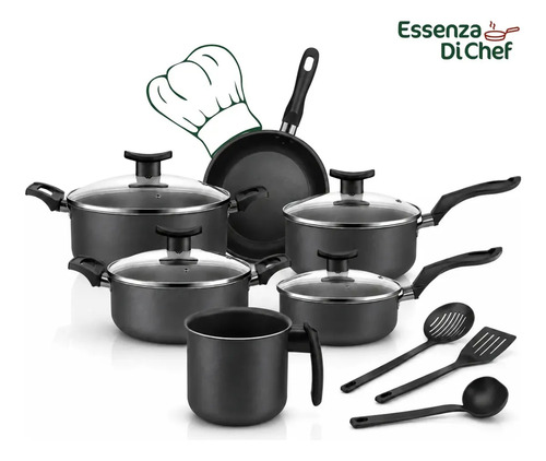 Conjunto de panelas 9 pecas antiaderente com tampa de vidro 1