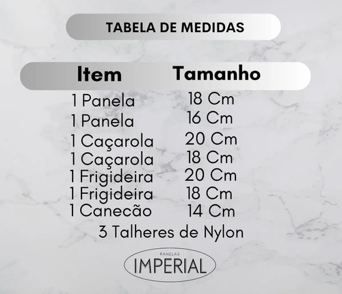 Conjunto de panelas antiaderente 10 peças Coffee cappuccino Imperial