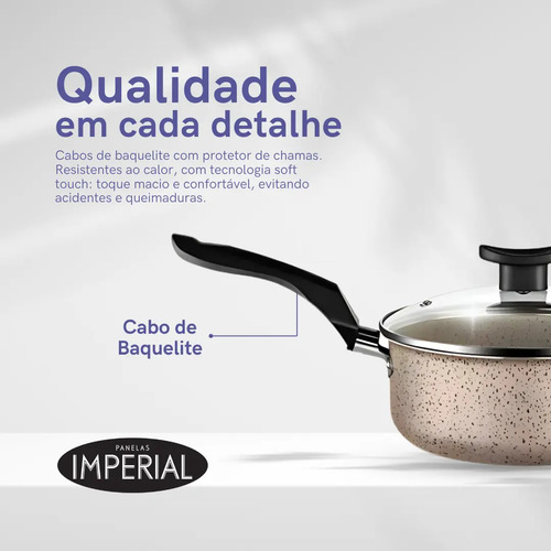 Conjunto de panelas antiaderente 10 peças Coffee cappuccino Imperial