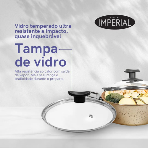 Conjunto de panelas antiaderente 10 peças Coffee cappuccino Imperial