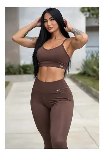 Conjunto gkd zero transparencia legging cos alto top duplo