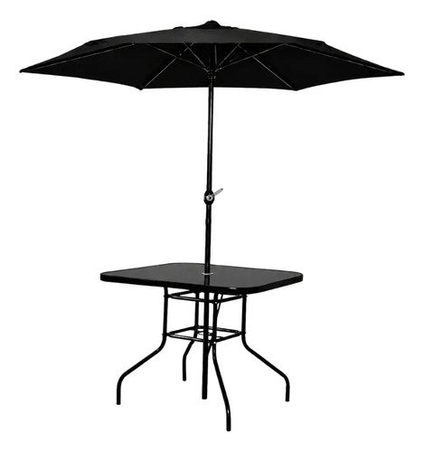 Conjunto Mesa 4 Cadeira Guarda Sol Jardim Casa Lys