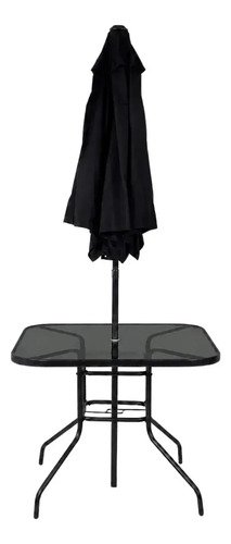 Conjunto Mesa 4 Cadeira Guarda Sol Jardim Casa Lys