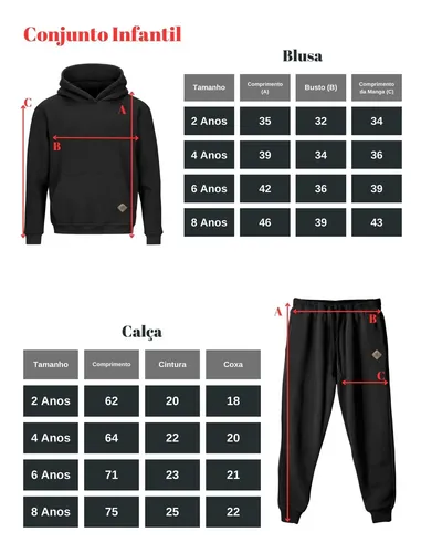 Conjunto Moletom Infantil Menino Liso Blusa Capuz E Calça