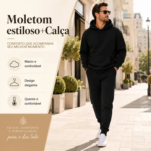 Conjunto Moletom Masculino,incluir Casaco Com Capuz E Calças