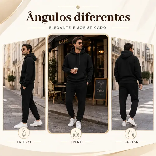 Conjunto Moletom Masculino,incluir Casaco Com Capuz E Calças