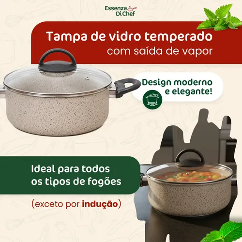 Conjunto Panelas 17 Peças Antiaderente Brinde Panela Pressão