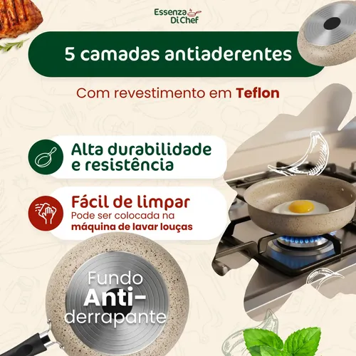 Conjunto Panelas 17 Peças Antiaderente Brinde Panela Pressão
