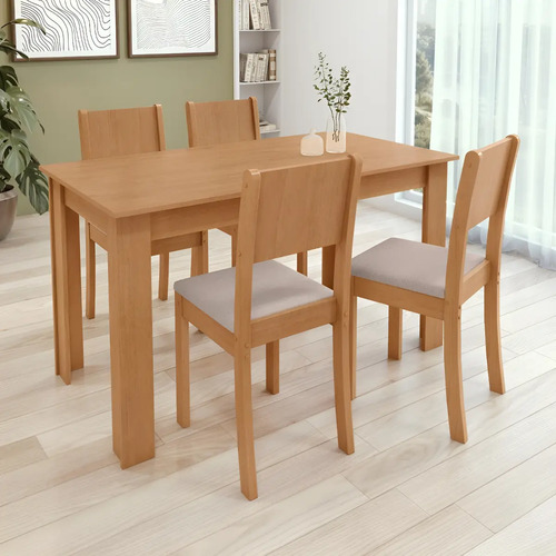 Conjunto sala de jantar com 4 cadeiras grupo lopas easy line