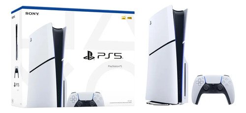 Console Sony Playstation 5 Edição Slim Disk 1tb Branco + Controle Sem Fio Dualsense Ps5 Branco