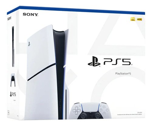 Console Sony Playstation 5 Edição Slim Disk 1tb Branco + Controle Sem Fio Dualsense Ps5 Branco