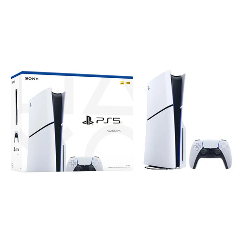 Console Sony Playstation 5 Edição Slim Disk 1tb Branco + Controle Sem Fio Dualsense Ps5 Branco