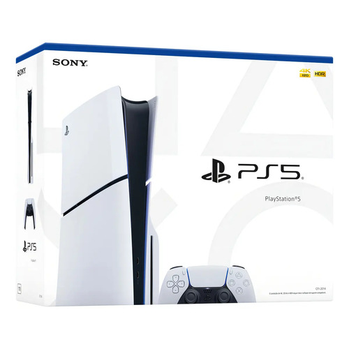 Console Sony Playstation 5 Edição Slim Disk 1tb Branco + Controle Sem Fio Dualsense Ps5 Branco
