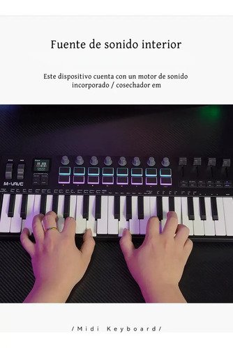 Controlador Midi M-vave Smk-37 Pro Com Almofada De Bateria