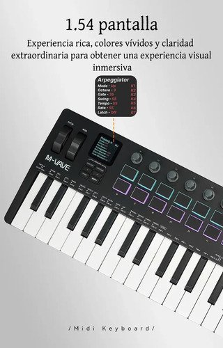 Controlador Midi M-vave Smk-37 Pro Com Almofada De Bateria