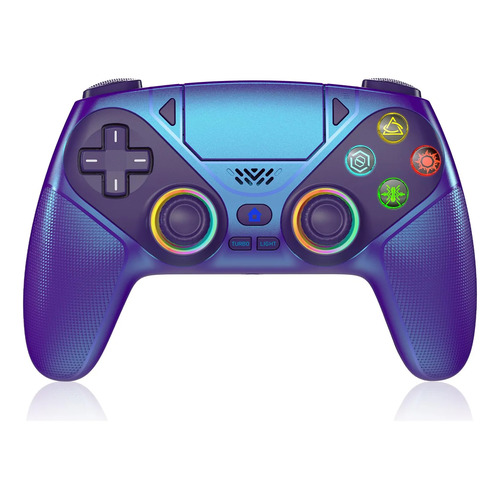 Controlador sem fio dinosoo rgb para ps5pc com turbo e vibr 1