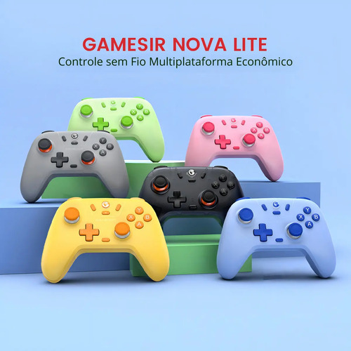 Controle Gamesir T4 Nova Lite Sem Fio Para Pc Switch Android Ios Steam Hall Effect Cor Cinza