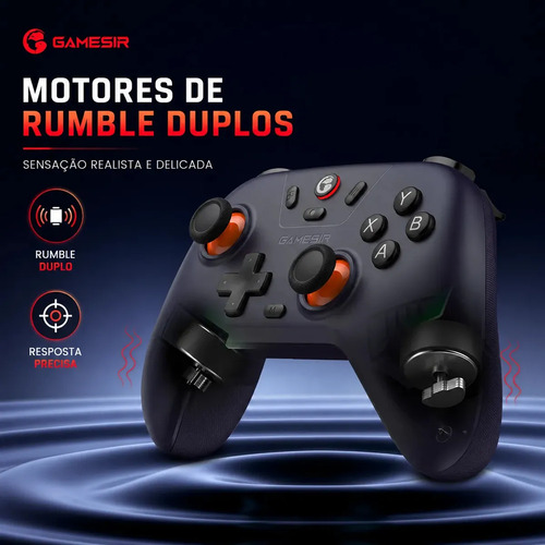 Controle Gamesir T4 Nova Lite Sem Fio Para Pc Switch Android Ios Steam Celular Hall Effect Cor Space Purple